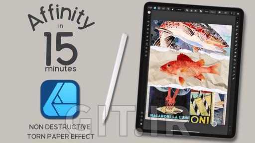 آموزش Affinity Designer V2 برای آیپد - افکت کاغذ پاره واقعگرایانه