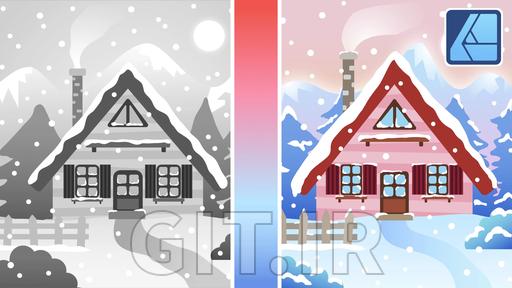 کشیدن خانههای برداری در Affinity Designer - تصویرسازی با گرادیانها