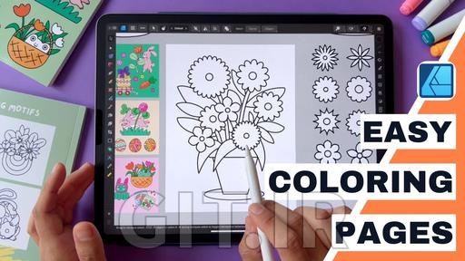 طراحی صفحه رنگآمیزی قابل چاپ در Affinity Designer + داراییهای رایگان رنگآمیزی