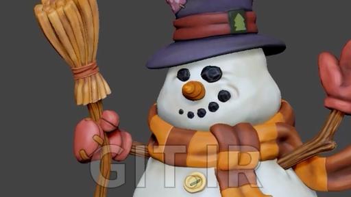 پروژه مجسمه سازی در ZBrush: آدم برفی زمستانی
