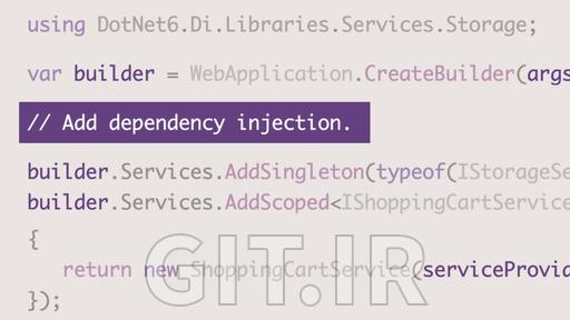 دوره ASP.NET Core در NET 6: تزریق وابستگی دوره ASP.NET Core در NET 6: تزریق وابستگی