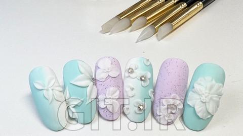 دوره طراحی ناخن با ژل گل‌سازی پلاستیسین سه‌بعدی