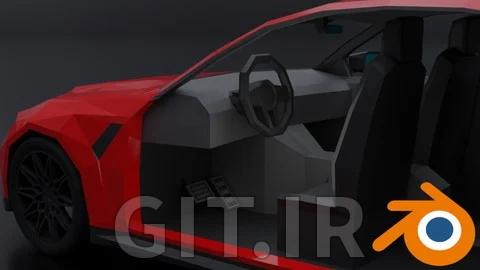 مدلسازی فضای داخلی خودرو Low Poly در Blender