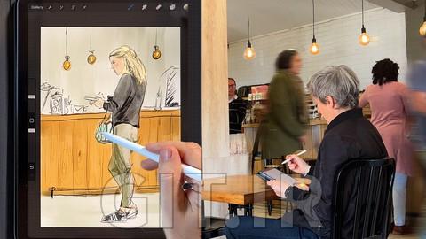 پرترههای کافهای در Procreate