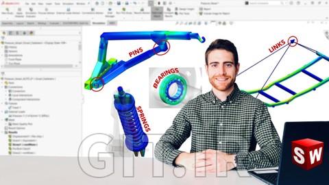 تحلیل اجزای محدود با SolidWorks Simulation؛ پین و اتصال (P5)