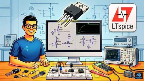یادگیری مدارهای پیشرفته MOSFET از کاسکود تا تقویتکننده تفاضلی در LTSpice