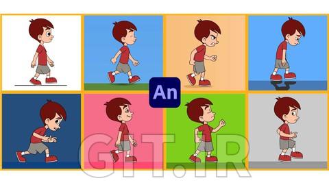 یادگیری انیمیشن راه رفتن‌ کاراکتر با حالت‌های مختلف در Adobe Animate