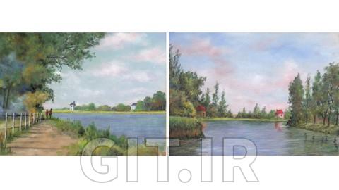 یادگیری نقاشی 2 منظره به سبک «مونه» با PanPastels