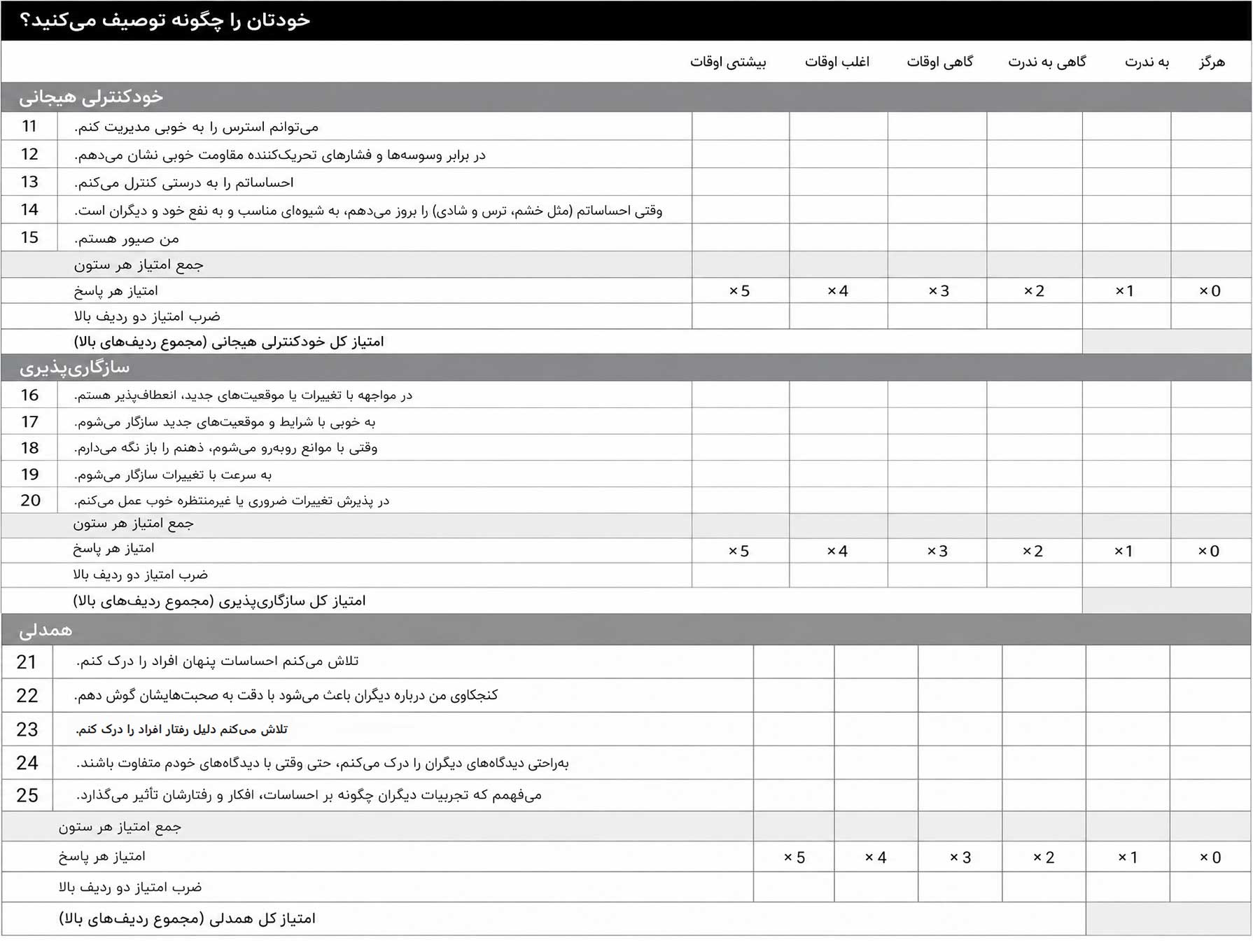 خودتان را چگونه توصیف می‌کنید؟