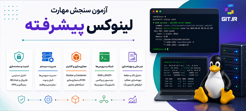 آزمون سنجش مهارت لینوکس - سطح پیشرفته